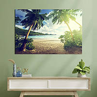 Картина на холсте KIL Art для интерьера в гостиную спальню Красочный вид с острова на море 80x54 см (420-1)