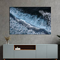 Картина на холсте KIL Art для интерьера в гостиную спальню Волны холодного моря 51x34 см (456-1) z111-2024