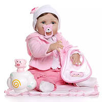Силиконовая коллекционная кукла Реборн Reborn девочка Молли Виниловая Кукла Высота 55 См (230) z12-2024