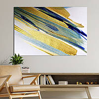 Картина на холсте KIL Art для интерьера в гостиную спальню Абстрактные краски на бумаге 120x80 см (43-1)