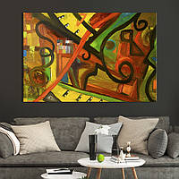 Картина на полотні KIL Art для інтер'єру в вітальню Абстрактний живопис 51x34 см (8-1) z111-2024