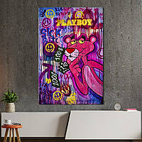 Картина в офіс KIL Art Попарт Рожева пантера на кольоровому тлі 51x34 см (2art_263) z111-2024