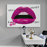 Репродукция картины Розовые губы HolstPrint RK0361 размер 60 x 90 см z18-2024