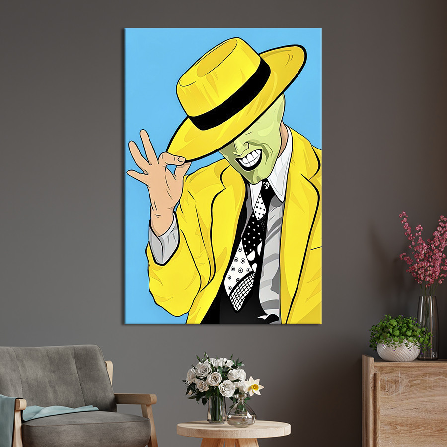 Картина в офіс KIL Art Персонаж Маска в жовтому костюмі 80x54 см (2art_270) z111-2024