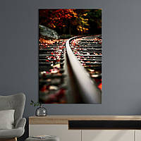 Картина в офис KIL Art Осенние листья на железной дороге 80x54 см (2art_301) z111-2024