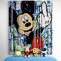 Картина на холсте Микки Маус Mickey Mouse HolstPrint RK0688 размер 60 x 90 см z18-2024