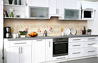 Наклейка на скинали Zatarga на кухню «Кружевное полотно» 650х2500 мм виниловая 3Д наклейка кухонный фартук