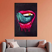 Картина в офис KIL Art Поп-арт соблазнительные розовые губы 80x54 см (2art_330) z111-2024