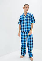 Пижама мужская Cyberjammies Elliot 6559-6560 XL Ярко-синий в клетку (5051877349759) z18-2024