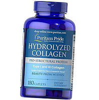 Коллаген 1 и 3 типа Hydrolyzed Collagen Puritan's Pride 180каплет (68367005) z15-2024