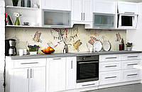 Наклейка на скіналі Zatarga на кухню «Танець метеликів» 650х2500 мм вінілова 3Д-наклейка кухонний фартух