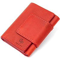 Матовое винтажное портмоне GRANDE PELLE 11459 Красный 8х10х1,5 z15-2024