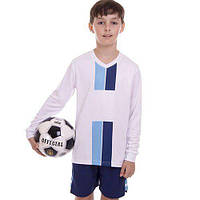 Форма футбольная подростковая с длинным рукавом CO-2001B-1 FDSO 28 Бело-синий (57508031) z15-2024