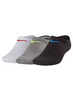 Носки Nike Performance Cushioned No-Show 3-pack black/gray/white SX6843-906 38-42 z19-2024