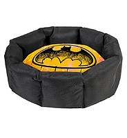 Лежанка для собак со сменной подушкой Waudog Relax M Бэтмен 1 52×42×19 см Желтый с черным (225-0150) z18-2024