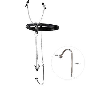 Бондажний набір з металевим анальним гаком No2 Art of Sex Blanca Bondage set with anal hook No2