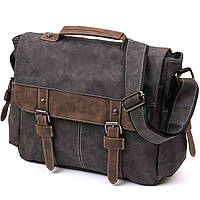 Мужская сумка из кожзама Vintage 20491 Серый UP, код: 7676011