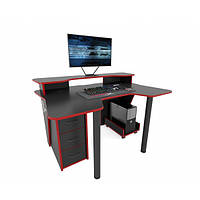 Геймерский игровой стол ZEUS IGROK-4 чёрный/красный z18-2024