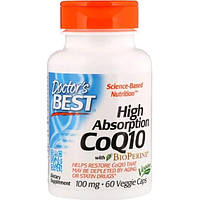Коэнзим Doctor's Best High Absorption CoQ10 with BioPerine 100 mg 60 Veg Caps DRB-00069 z18-2024