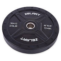 Блины диски бамперные для кроссфита Zelart Bumper Plates TA-2258 15 кг Черный (58363160) z111-2024