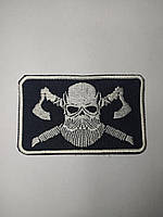 Шеврон нарукавная эмблема Світ шевронів Викинг 98×60 мм Черно-белый HH, код: 7826477