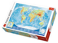 Пазлы Trefl Физическая карта мира 4000 элементов 136х96 см 45006 UP, код: 8264957