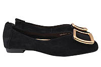 Туфлі жіночі з натуральної замші на низькому ходу Чорні Berkonty 357-21DTB 36 UP, код: 7364985