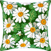 Набір для вишивання декоративної подушки Чарівниця Ромашки 40×40 см V-09 z16-2024