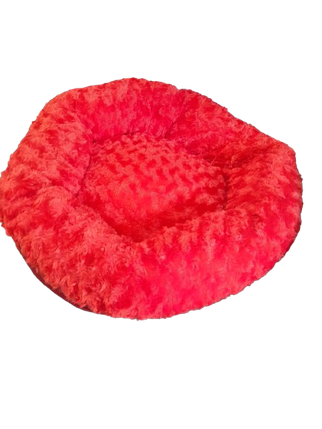 Лежанка для кішки, собаки Pet Choice штучне хутро, текстиль 55×50 см сірий, червоний, фото 2