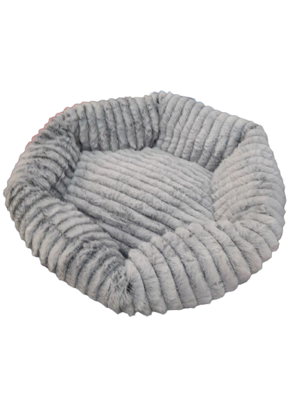 Лежанка для кішки, собаки Pet Choice штучне хутро, текстиль 55×50 см сірий, червоний