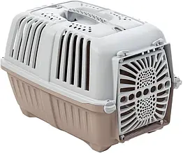 Переноска 48*31*33 см Pratiko 1 коричнева пластикові дверцята для собак и котів