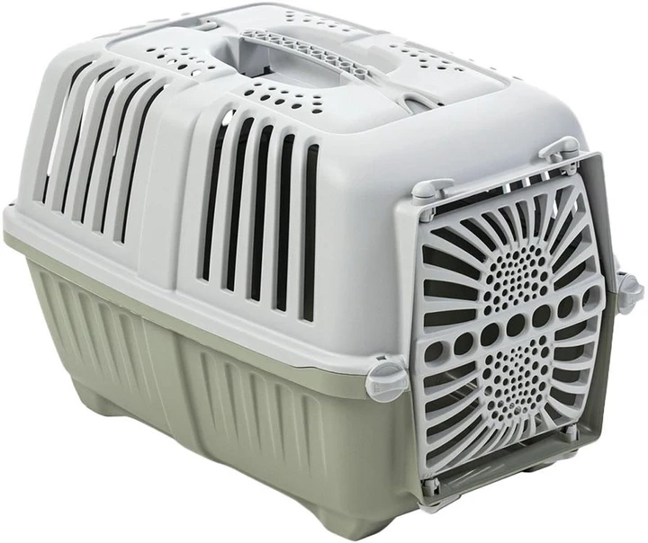 Переноска 48*31*33 см Pratiko 1 зелена пластикові дверцята для собак и котів, фото 1