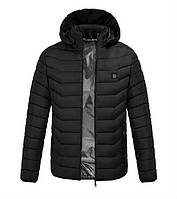 Куртка с подогревом от повербанка Lesko USB M09-4 S Black 4 зоны подогрева z19-2024