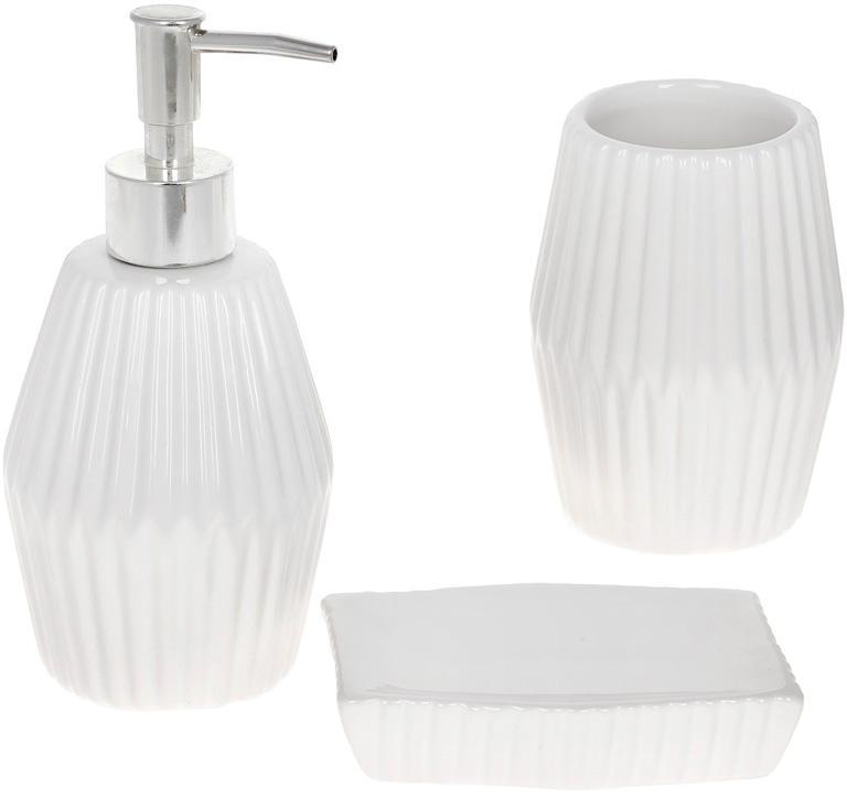 Набір керамічних аксесуарів для ванної кімнати White Lero 3 предмети DP218292 BonaDi z112-2024