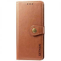Кожаный чехол книжка GETMAN Gallant (PU) для Samsung Galaxy M01 Core / A01 Core Коричневый