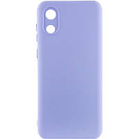 Чехол Silicone Cover Lakshmi Full Camera (A) для Samsung Galaxy A03 Core | Микрофибра Сиреневый / Dasheen