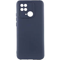 Чехол Silicone Cover Lakshmi Full Camera (A) для Xiaomi Redmi 10C | Микрофибра Синий / Midnight Blue