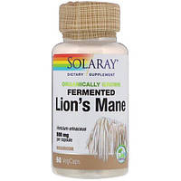 Грибной комплекс Solaray Organically Grown Fermented Lion's Mane Mushroom 500 mg 60 Veg Caps SOR-71983