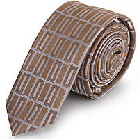 Полиэстеровый узкий галстук Schonau - 15 Коричневый z16-2024