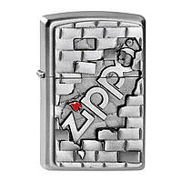 Зажигалка бензиновая Zippo The Wall Emblem Satin Chrome Cатин хром (2003963) z112-2024