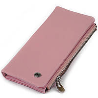 Вертикальный кошелек на кнопке ST Leather 19201 Розовый 18,5х9х1,5 см UP, код: 6756581