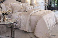 Покрывало постельное Linzy Gold 270х260 см с наволочками и декоративными подушками сатин Pepper home бежевый