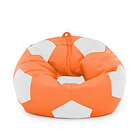 Кресло мешок Мяч Оксфорд 100см Студия Комфорта размер Стандарт Оранжевый + Белый z13-2024