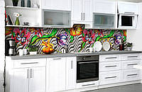 Наклейка на скіналі Zatarga на кухню «Вітражі на склі» 650х2500 мм вінілова 3Д-наклейка кухонний фартух