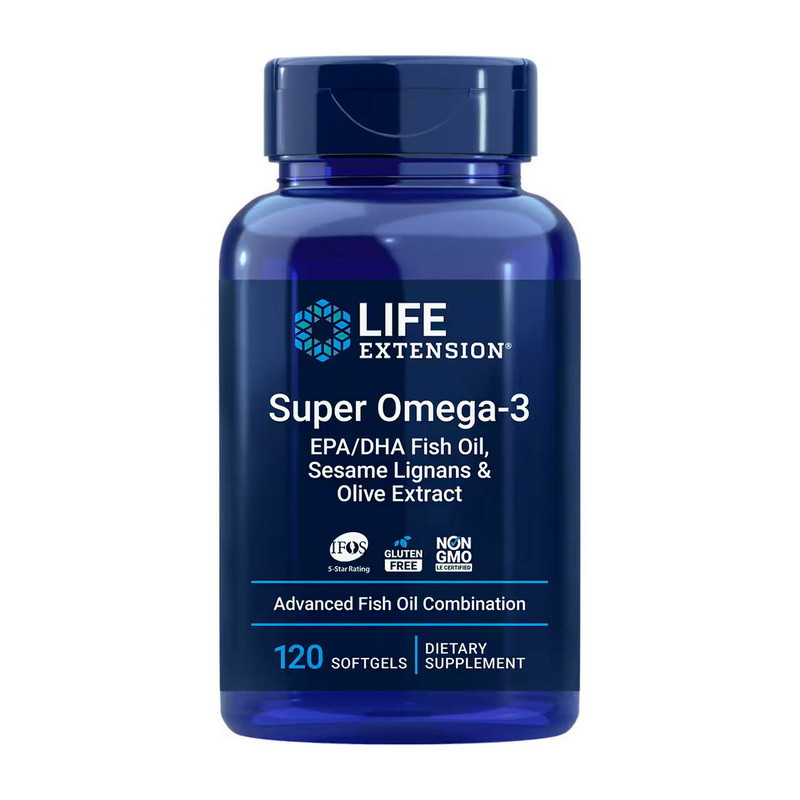 Life Extension Super Omega-3 120 капсул риб'ячий жир омега-3