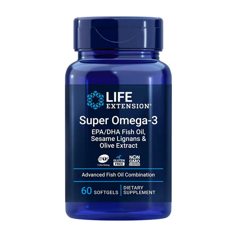 Life Extension Super Omega-3 60 капсул риб'ячий жир омега-3