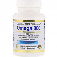 Омега 3 California Gold Nutrition Omega 800 30 Fish Softgels z112-2024