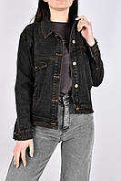 Женская джинсовая куртка серого цвета Стильный джинсовый пиджак женский