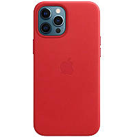 Чехол кожаный Epik Leather Case AAA with MagSafe Apple iPhone 12 Pro Max Red z16-2024