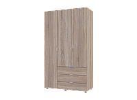 Распашной шкаф для одежды Гелар Doros Дуб сонома 3 ДСП 116,2х49,5х203,4 (80397559) QT, код: 8037425